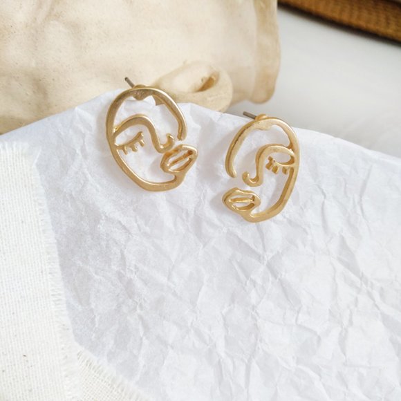 💙Art Stud Earrings Sterling Silver Post - Picture 3 of 7